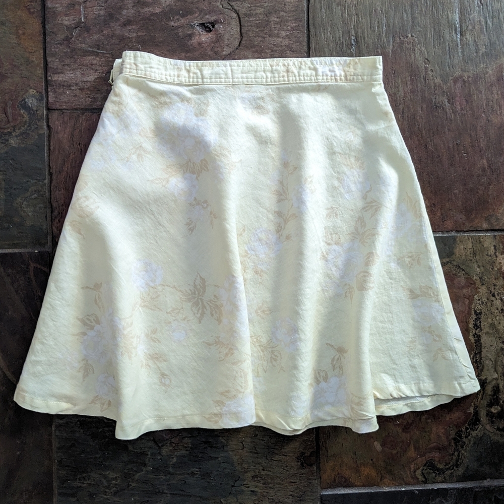 vintage GAP bias cut linen skirt 12